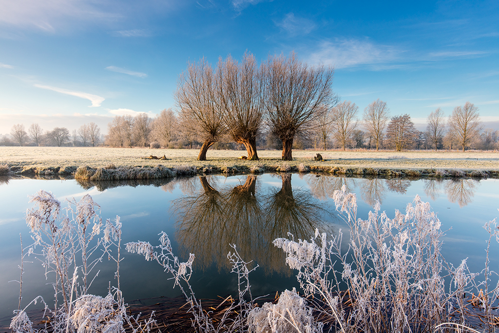 River Stour at Essex and Suffolk on a frosty morning