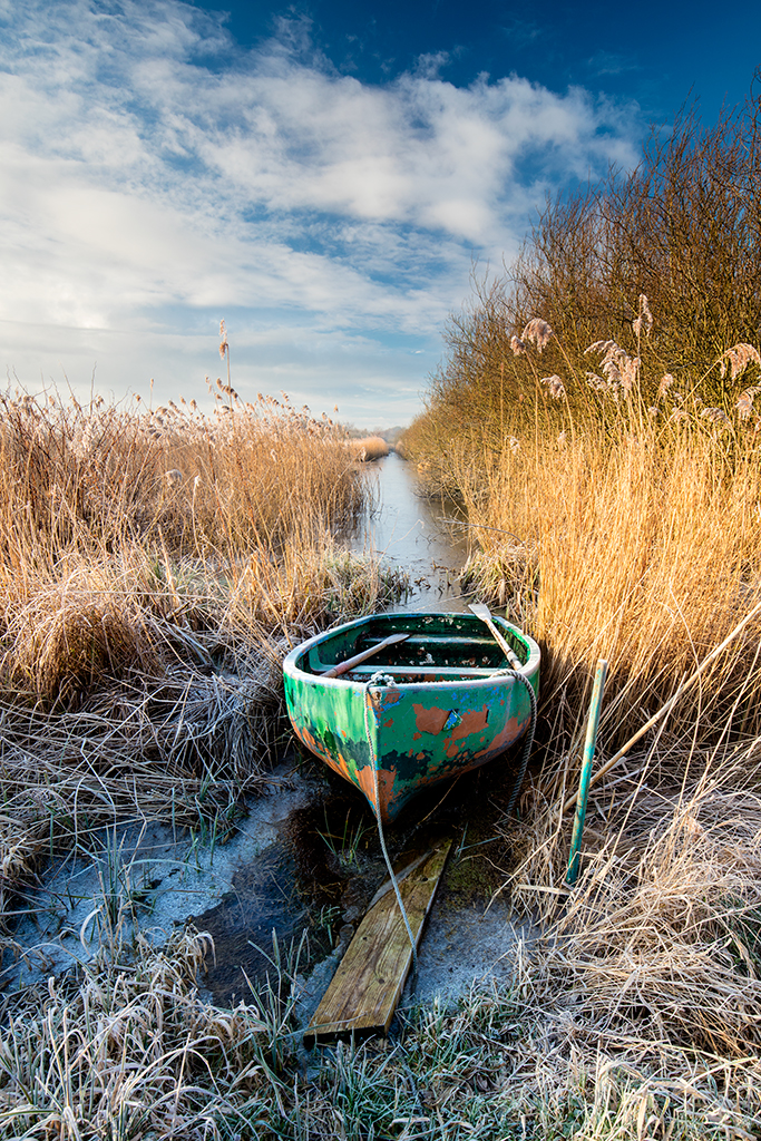 Rowing boat on the Norfolk Broads