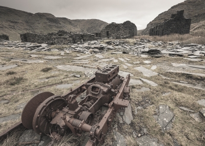 The ruins of Rhosydd slate mine in North Wales