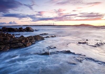 Porth Penrhyn-Mawr beach at sunset