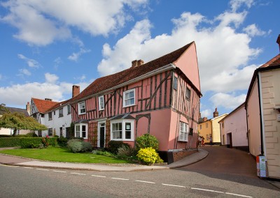 Leaning building at ancient Lavenham in Suffolk