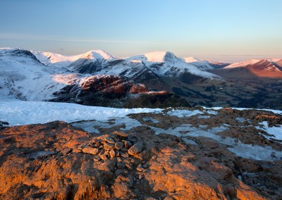 Winter snow from the top of Cat Bells in the Lake District