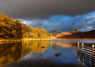 Rainbow and autumn colours in Blea Tarn