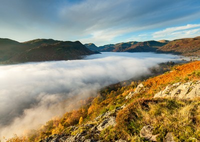 Image of a misty landscape picture viewed from Gowbarrow Fell