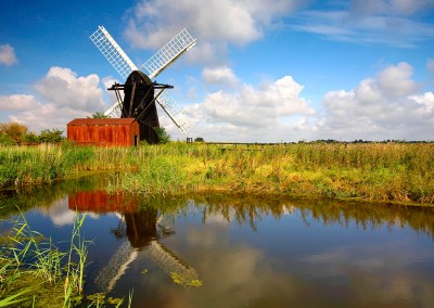 Herringfleet smock drainage mill in Suffolk