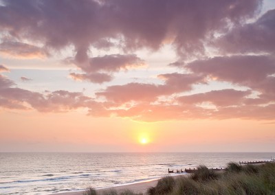 Horsey Beach at sunrise on the Norfolk Coast