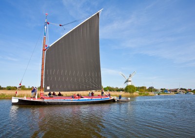 The Wherry Albion sailing on the River Thurne, Norfolk Broads