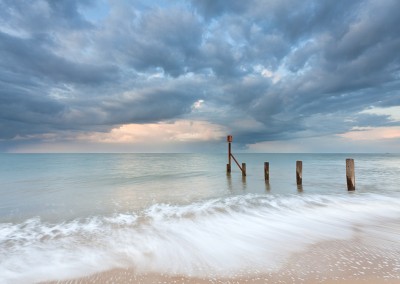 A storm passes over Horsey Beach on the Norfolk Coast