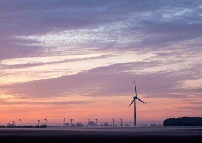 Windfarm at Winterton on a misty morning