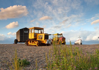 Weybourne shingle beach in the evening light on the North Norfolk Coast