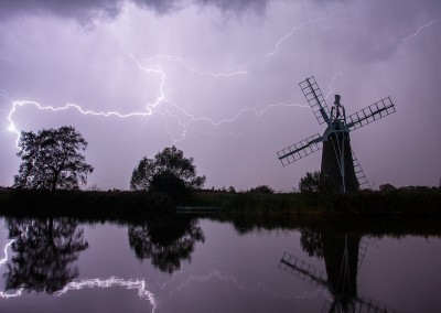 Thunderstorm over Turf Fen Drainage Mill on the Norfolk Broads