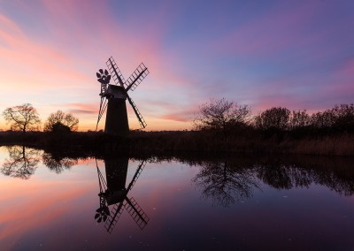 Turf Fen Mill captured at sunrise on the River Ant, How Hill