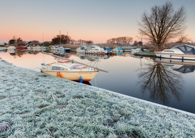 The area around Ludham Bridge on a frosty morning on the Norfolk Broads