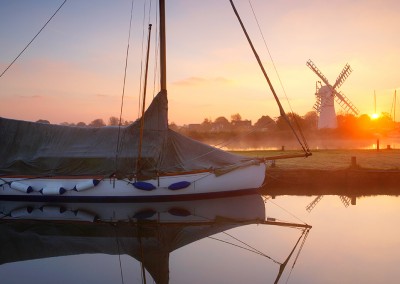 Thurne Mill at Sunrise on the Norfolk Broads