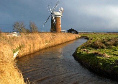 Horsey Windmill & Staithe photographed shortly after a storm on the Norfolk Broads