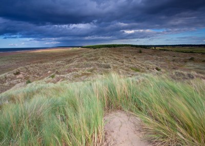 The sand dunes between Burnham Overy Beach and Holkham on the North Norfolk Coast