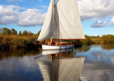 Traditional sailing boat on the Norfolk Broads