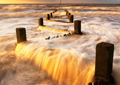 Hunstanton Groynes taken at sunset on the North Norfolk Coast