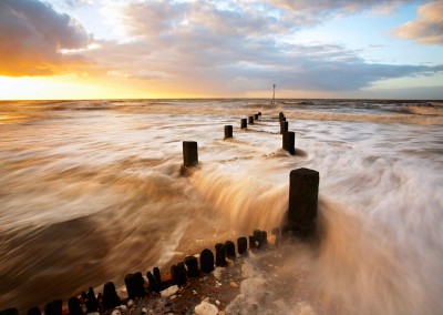 Hunstanton Groynes taken at sunset on the North Norfolk Coast