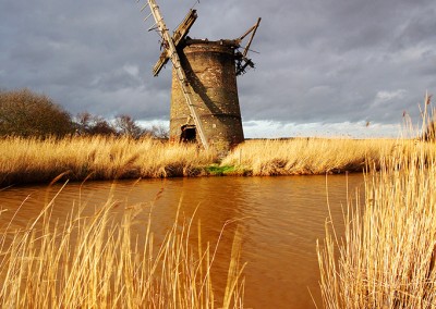 The remains of Brograve Mill on the Norfolk Broads