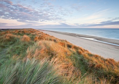 Horsey beach and dunes at first light on the Norfolk Coast